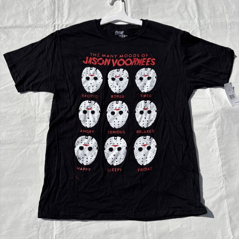 Friday The 13th Jason Voorhees Moods Mask Tee Shirt Halloween New